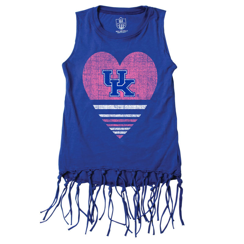 Kentucky Wildcats Youth Girls Fringe Tank Top