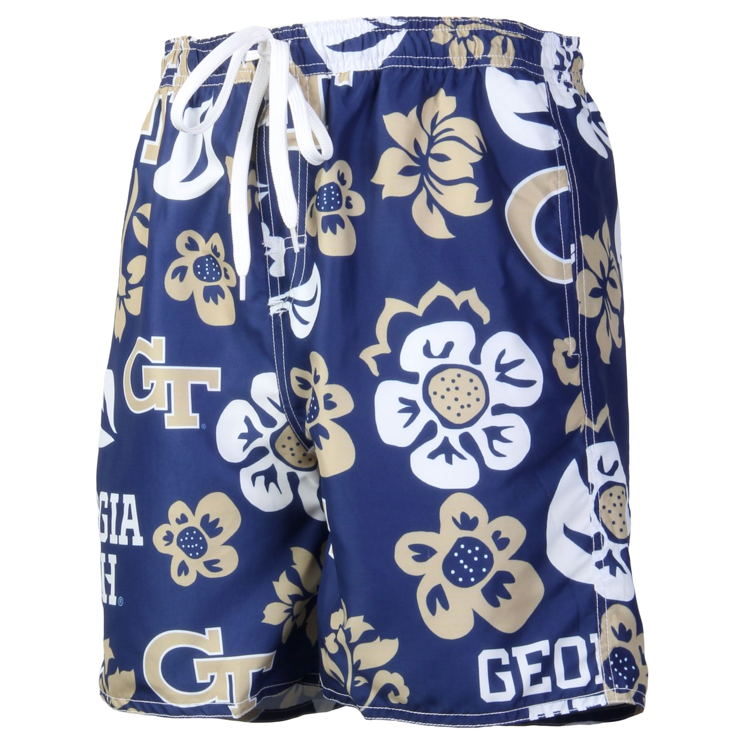 Georgia Tech Yellow Jackets Men's Floral Swim Trunk
