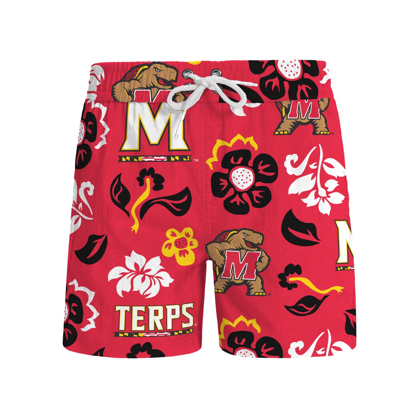 Maryland Terrapins Men's Floral Swim Trunk
