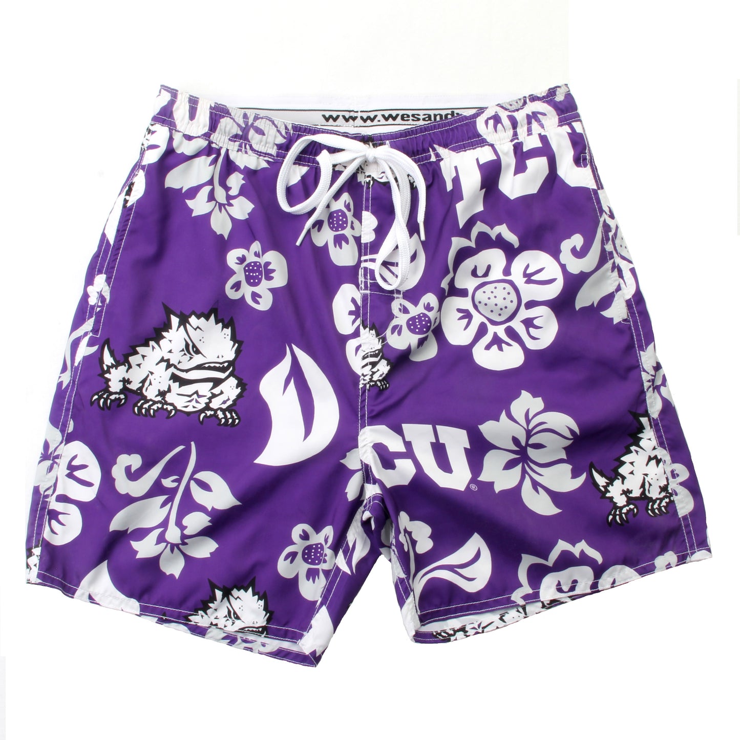 TCU Horned Frogs Men's Floral Swim Trunk