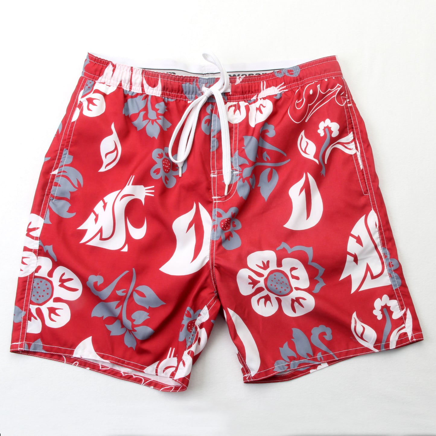 Washington State Cougars Men's Floral Swim Trunk