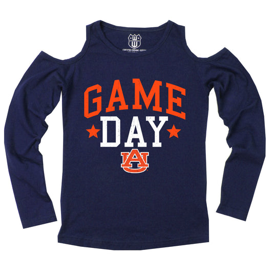 Auburn Tigers youth Cold Shoulder Top