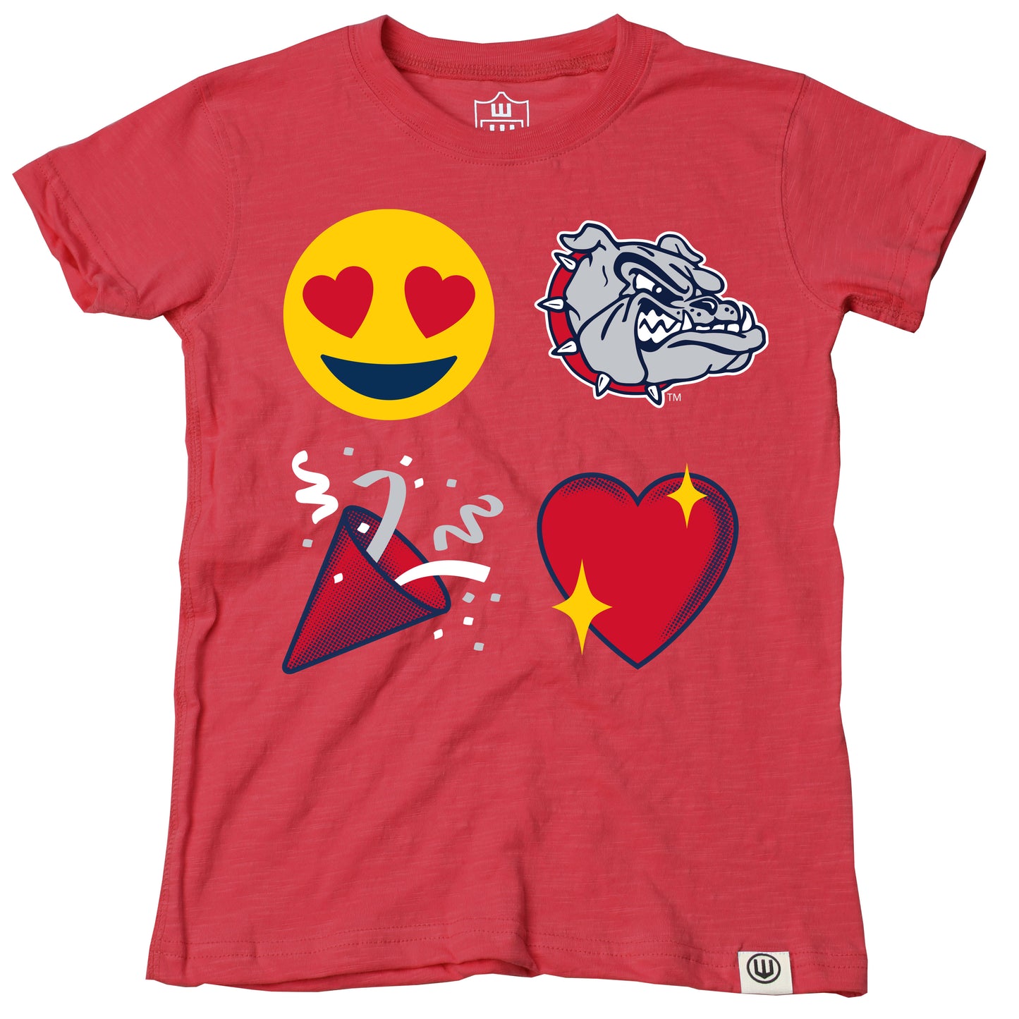 Gonzaga Bulldogs Youth Girls Emoji Blend Slub Tee