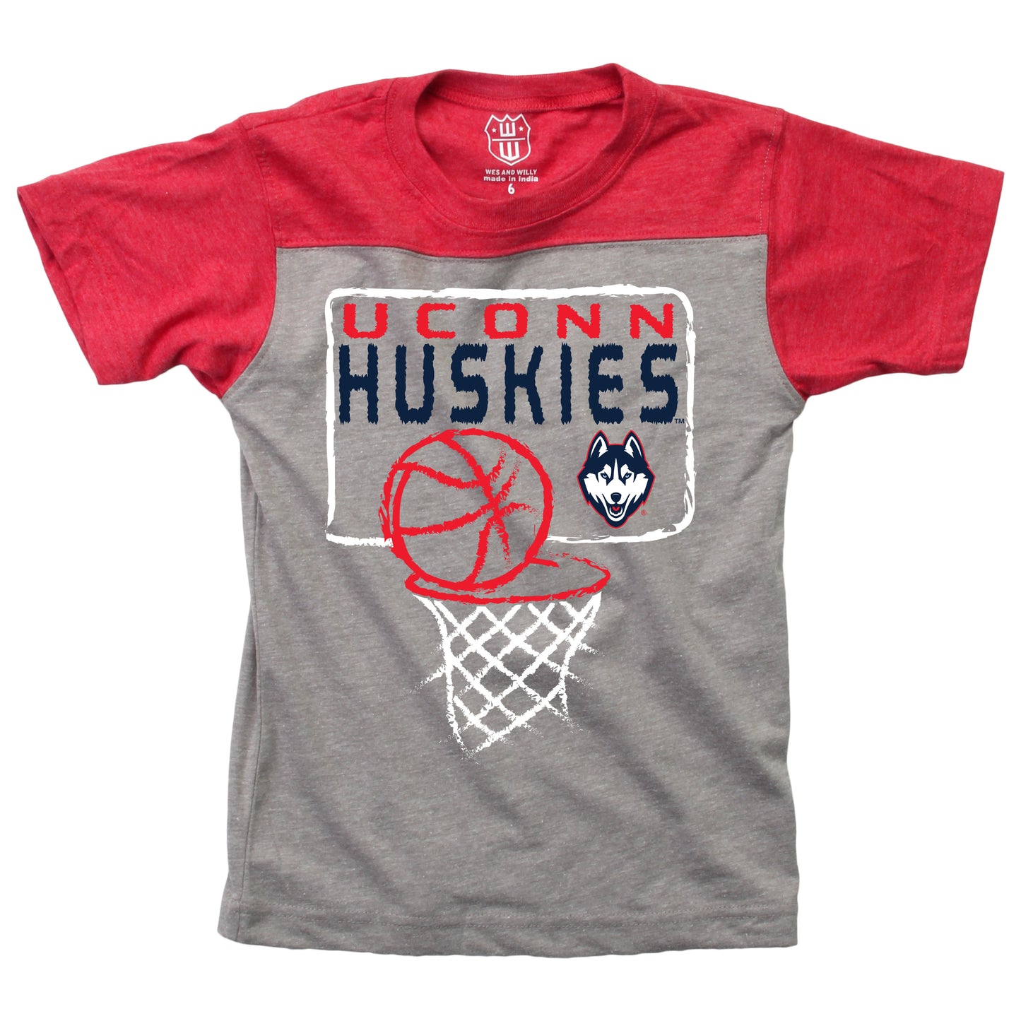 Uconn Huskies Youth Basketball Yoke Tee