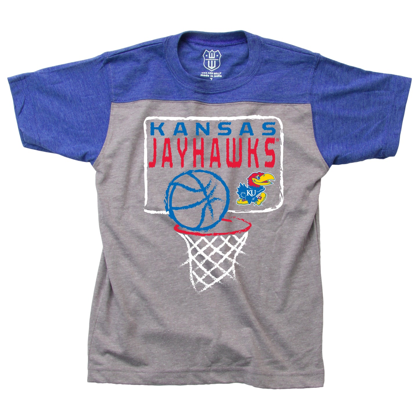 Kansas Jayhawks Youth Basketball Yoke Tee