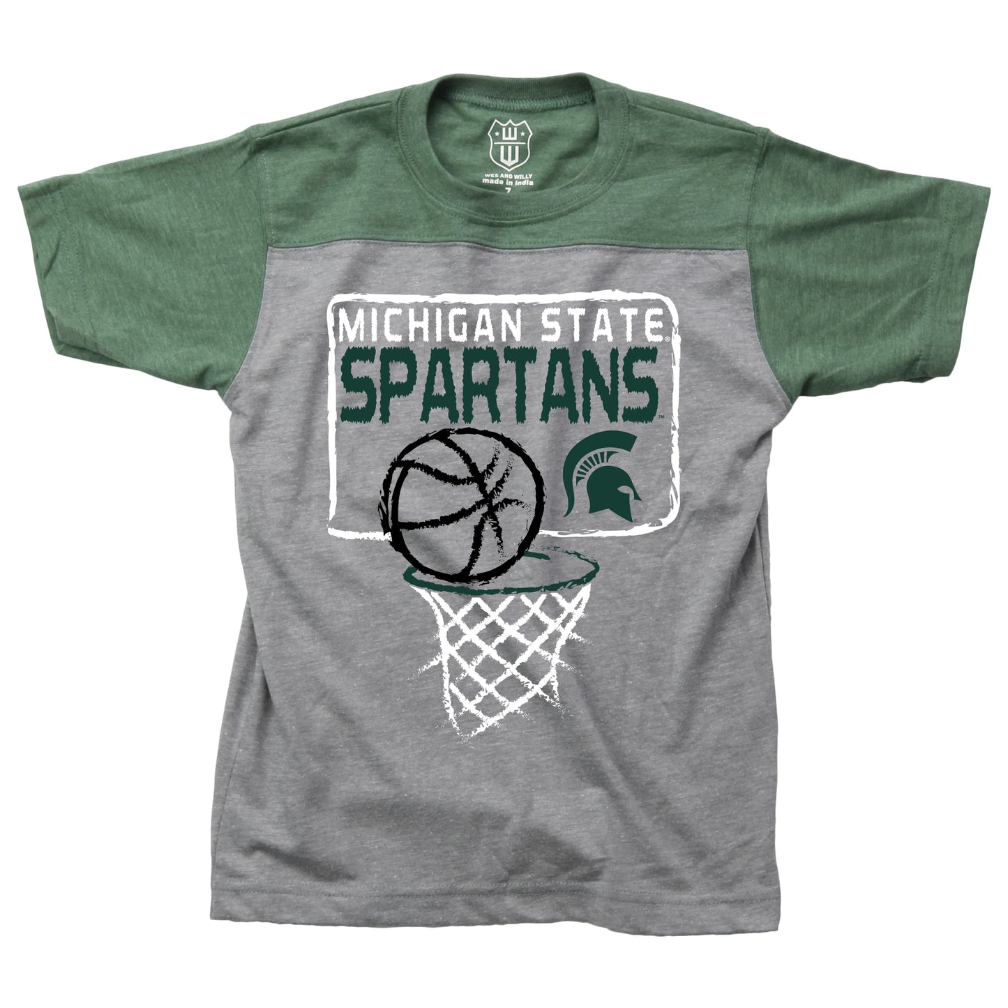 Michigan State Spartans Youth Basketball Yoke Tee