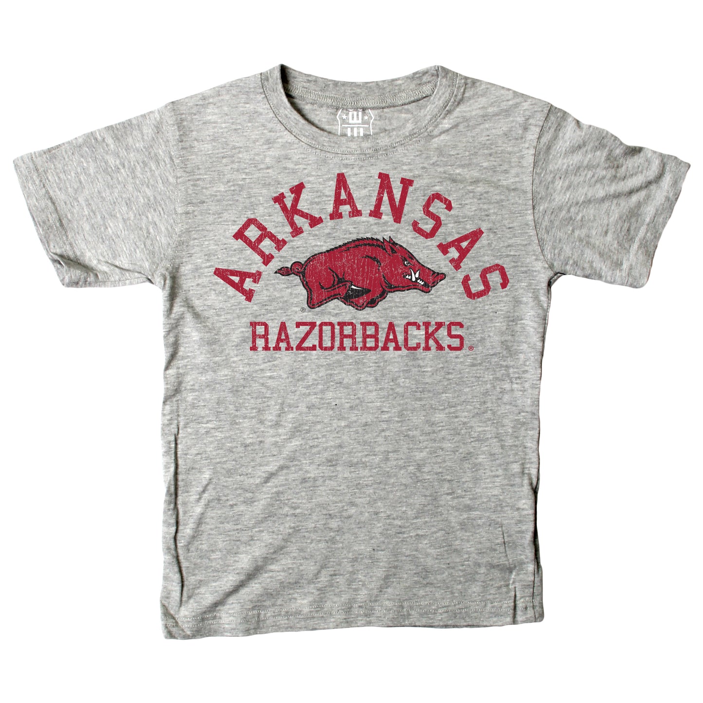 Wes and Willy NCAA Kids S/S Organic Cotton Tee Shirt,Arkansas Razorbacks-Heather