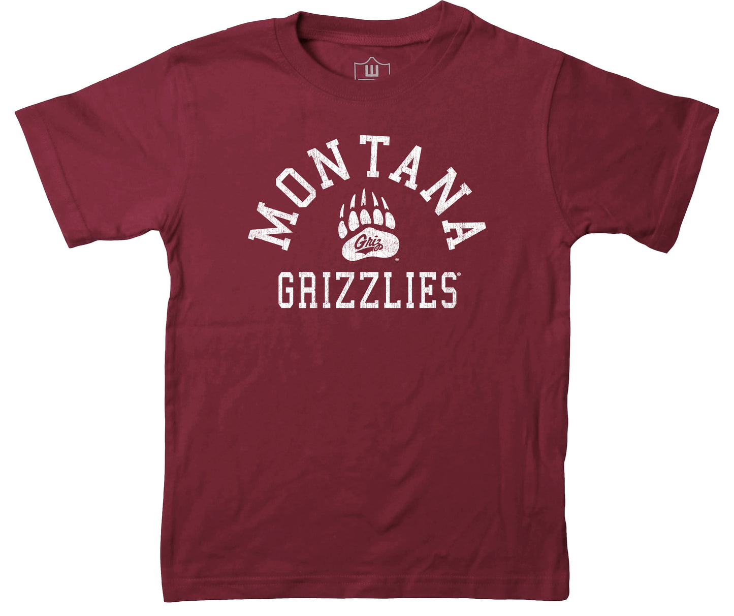 Montana Grizzlies NCAA Kids S/S Organic Cotton Tee Shirt-HAR Maroon