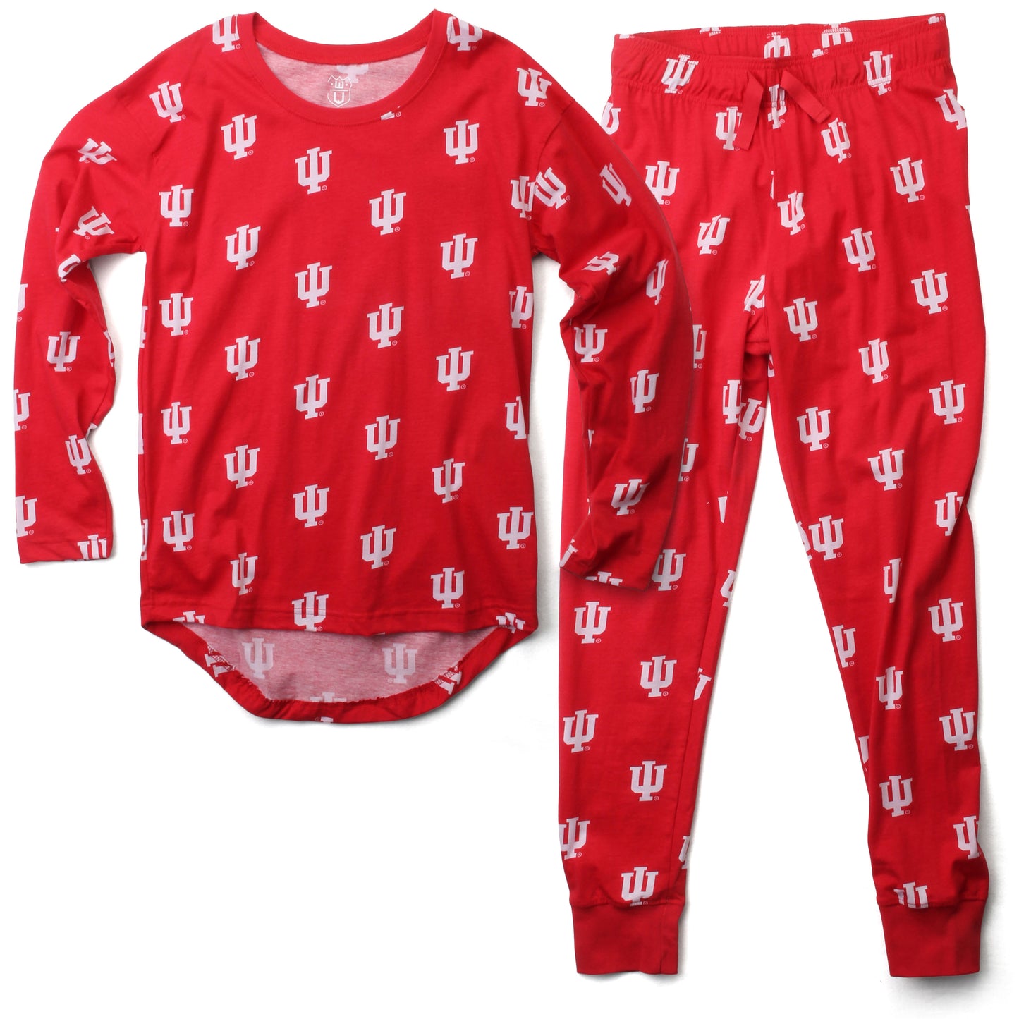 Indiana Hoosiers Women's All-Over Long Sleeved Pajamas