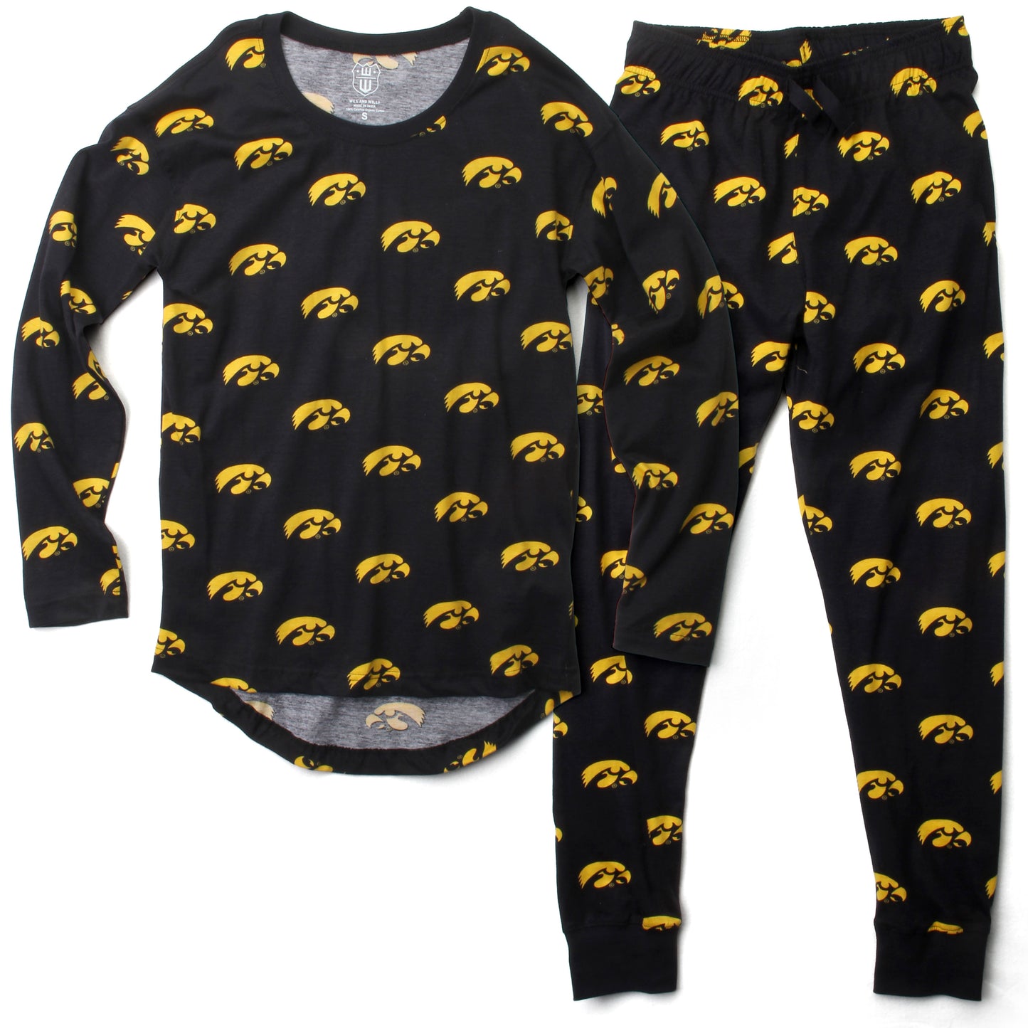 Iowa Hawkeyes Women's All-Over Long Sleeved Pajamas