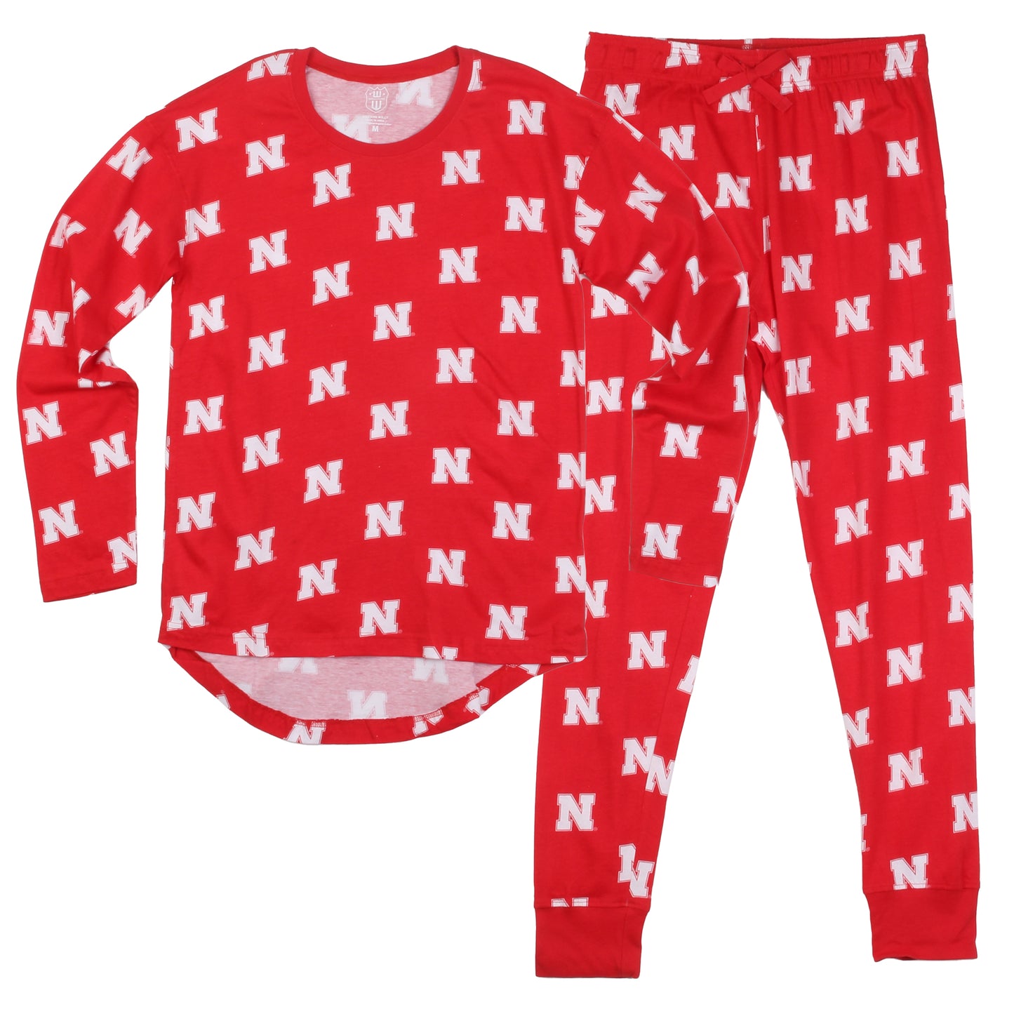 Nebraska Huskers Women's All-Over Long Sleeved Pajamas