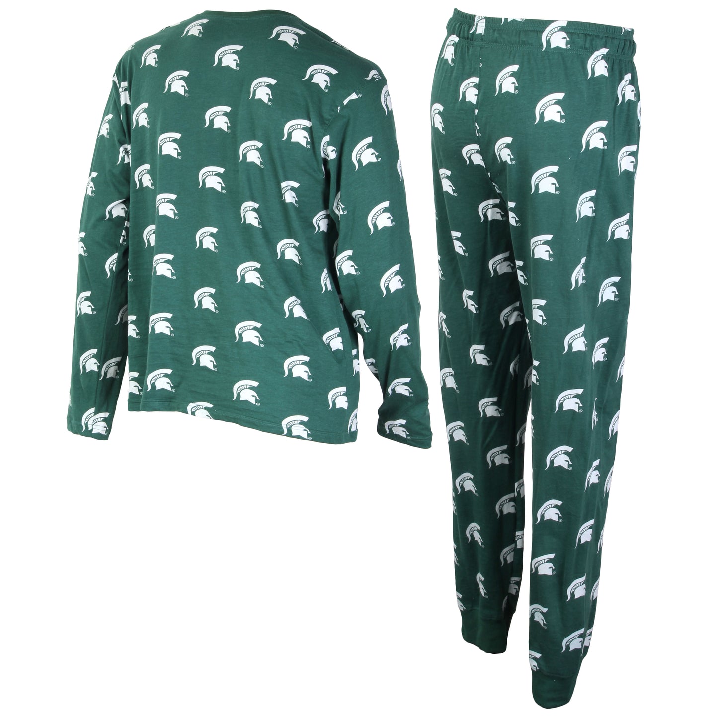 Michigan State Spartans Men's All-Over Logo Print LS PJ