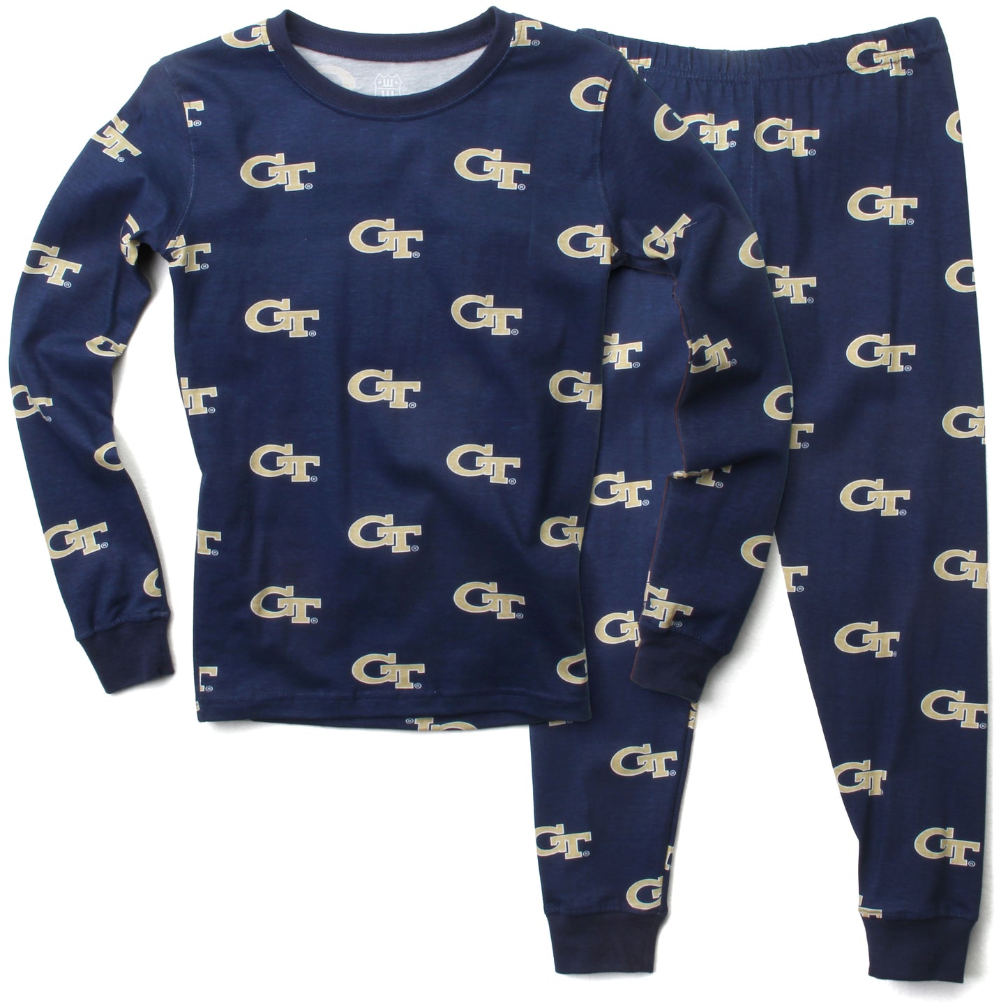 Georgia Tech Yellow Jackets Youth Allover Print LS Pajama
