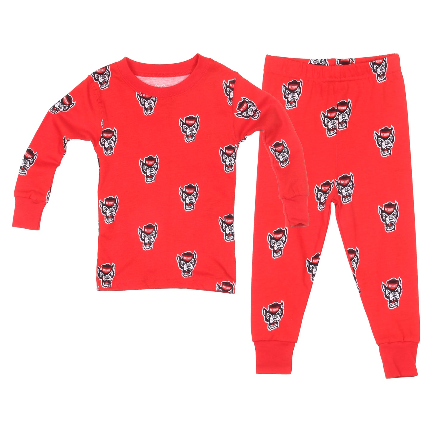 NC State Wolfpack Youth Allover Print LS Pajama