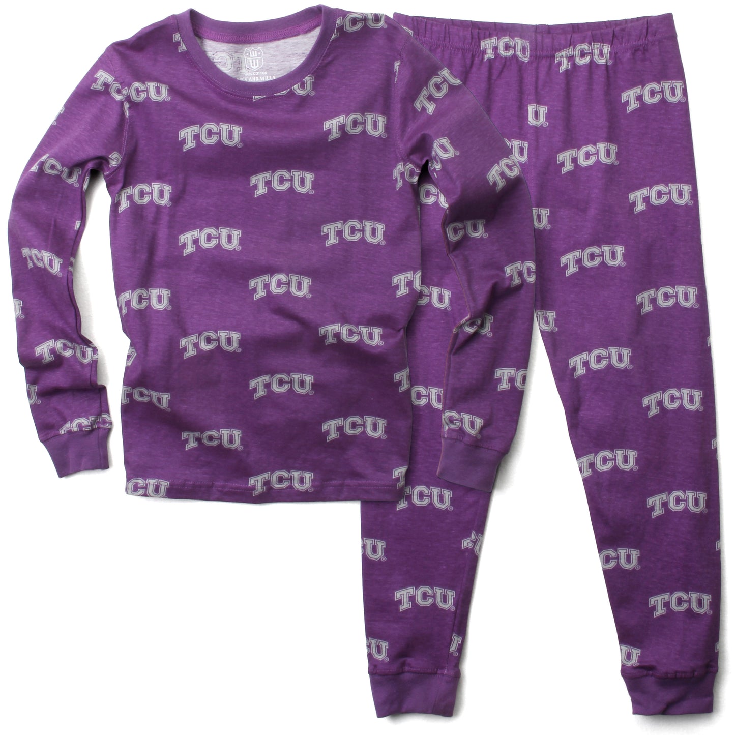 TCU Horned Frogs Youth Allover Print LS Pajama