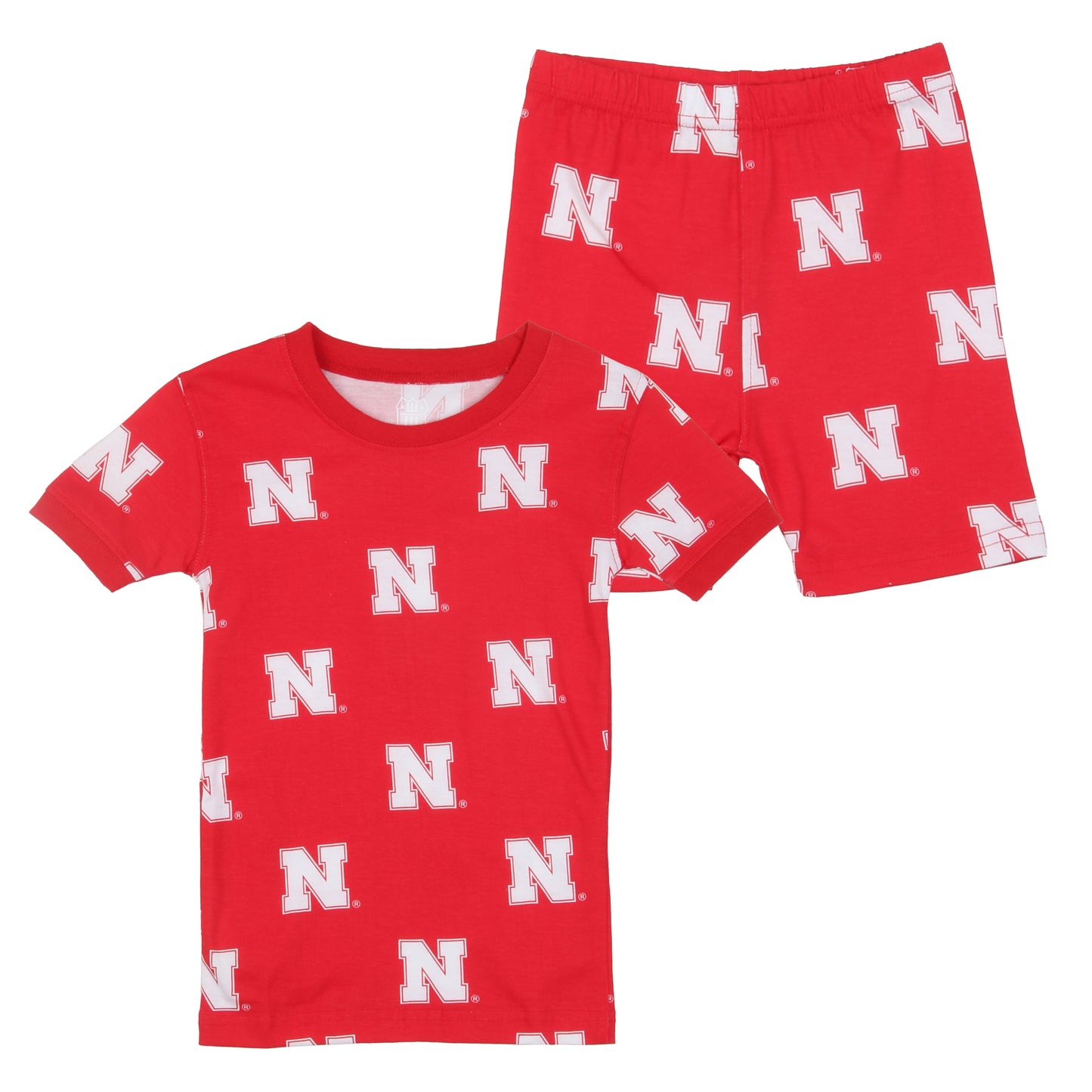Nebraska Huskers Youth Allover Print SS PJ