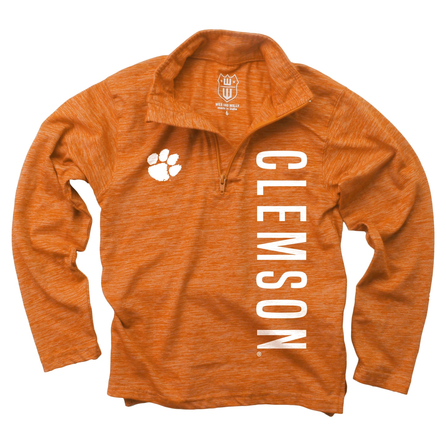 Clemson Tigers Youth Boys 1/4 Zip Cloudy Yarn