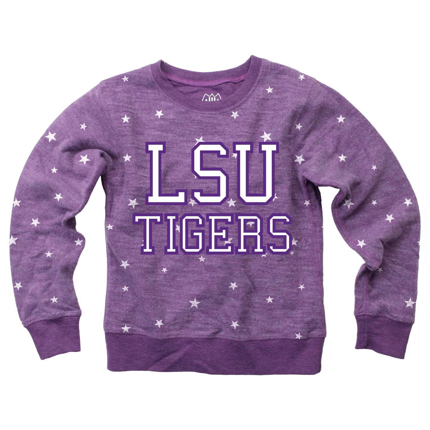 LSU Tigers Youth Girls Allover Star Fleece Top