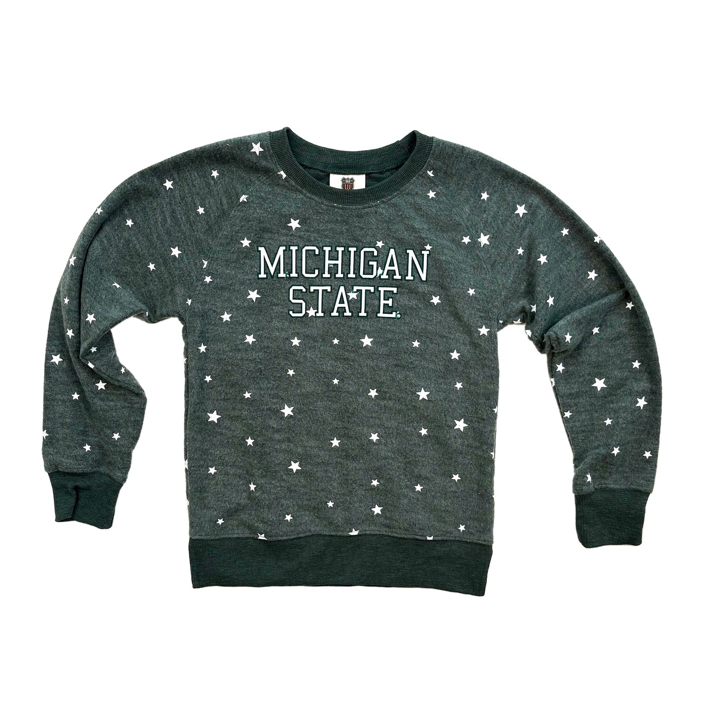 Michigan State Spartans Youth Girls Allover Star Fleece Top