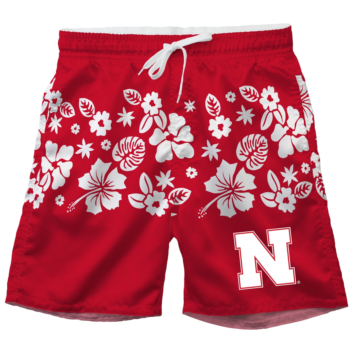 Nebraska Huskers Mens Inset Floral Swim Trunk