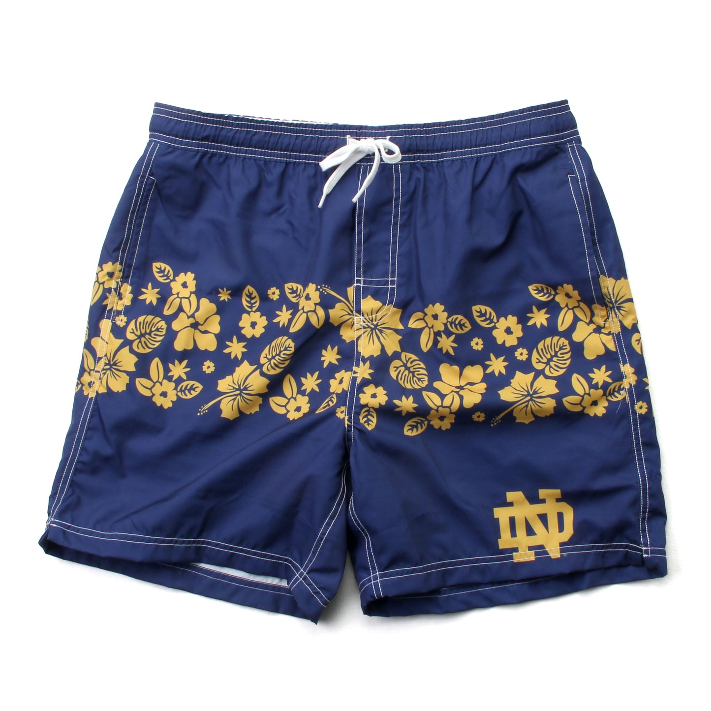 Notre Dame Fighting Irish Mens Inset Floral Swim Trunk