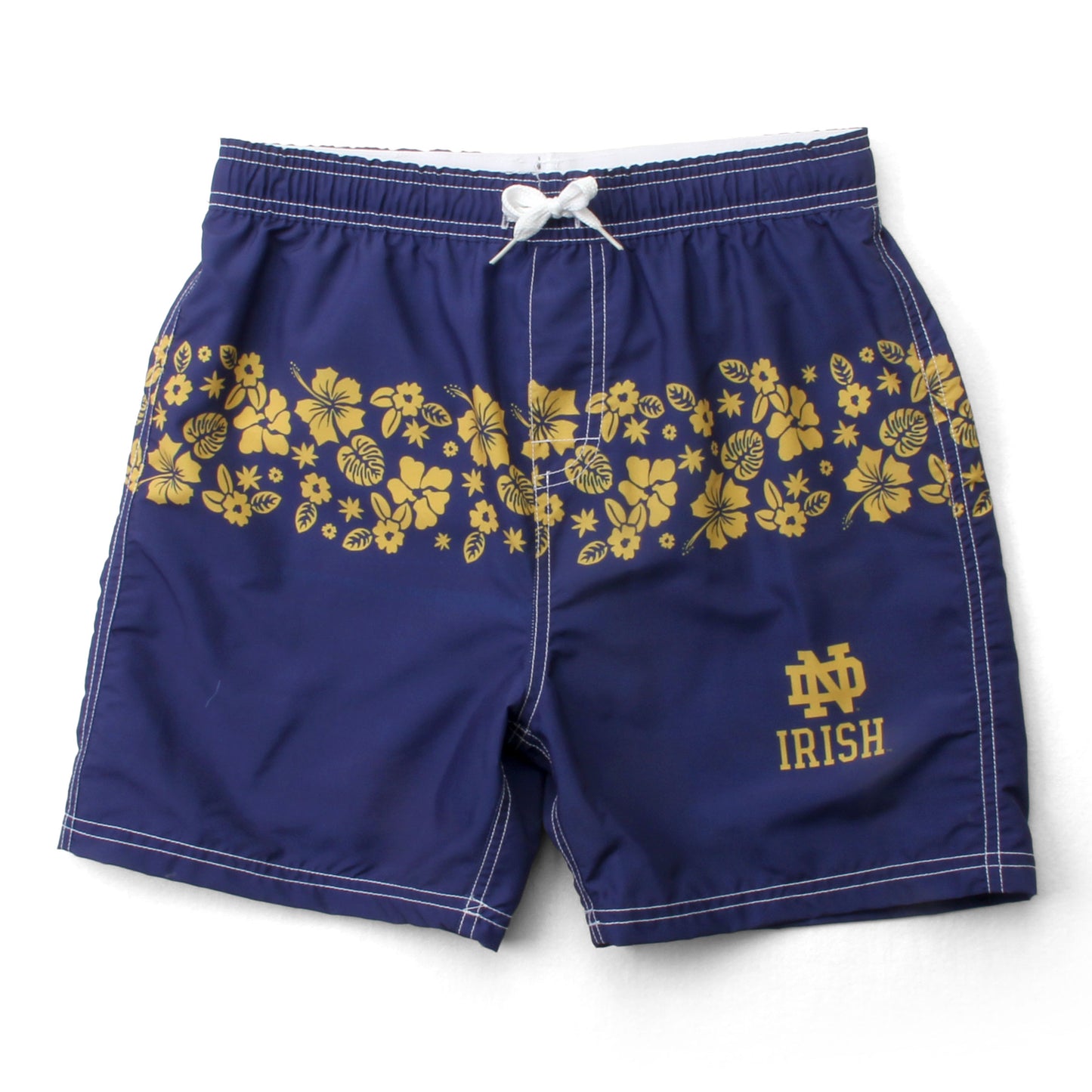 Notre Dame Fighting Irish Boys Inset Floral Swim Trunk