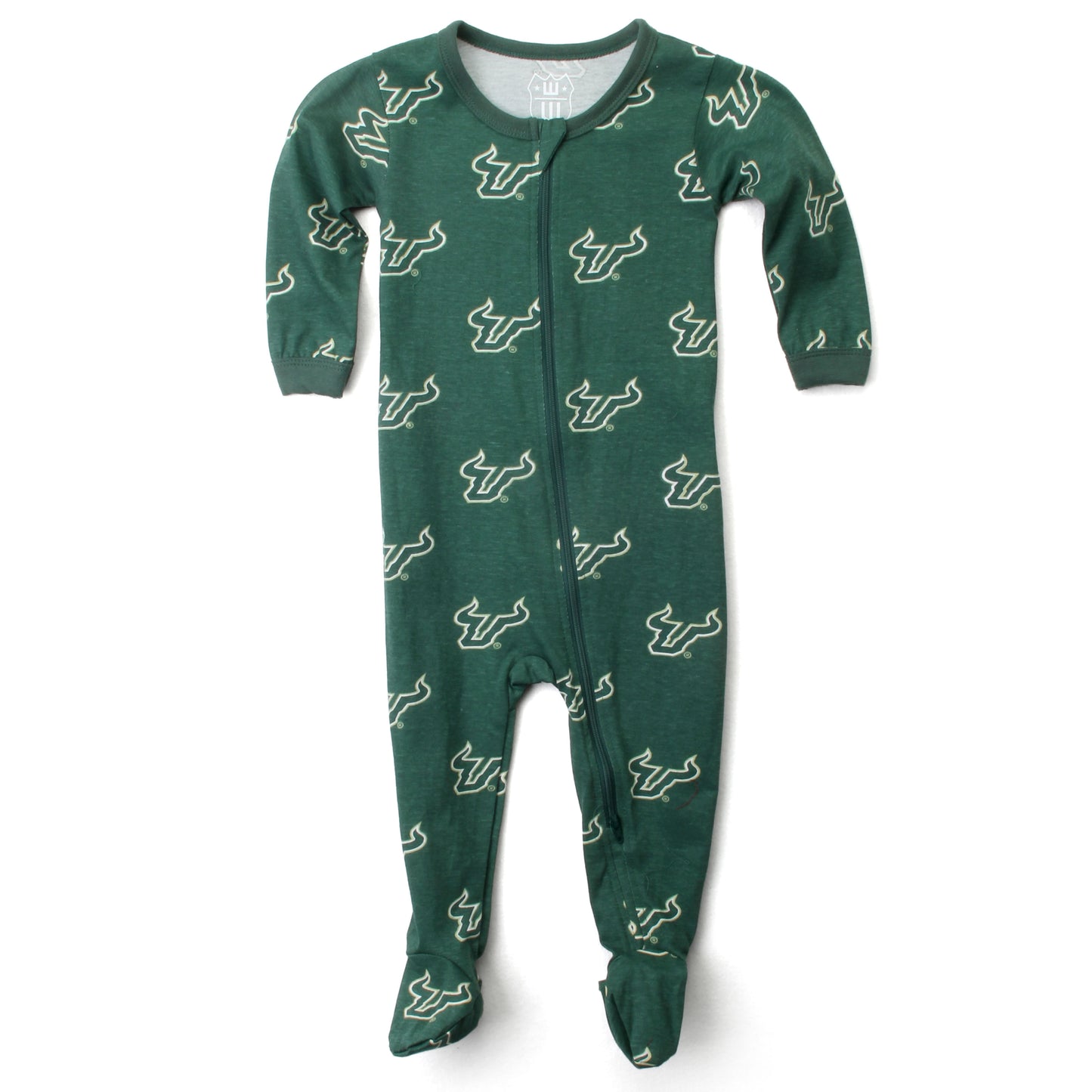 South Florida Bulls Infant Allover Print Zip Sleeper