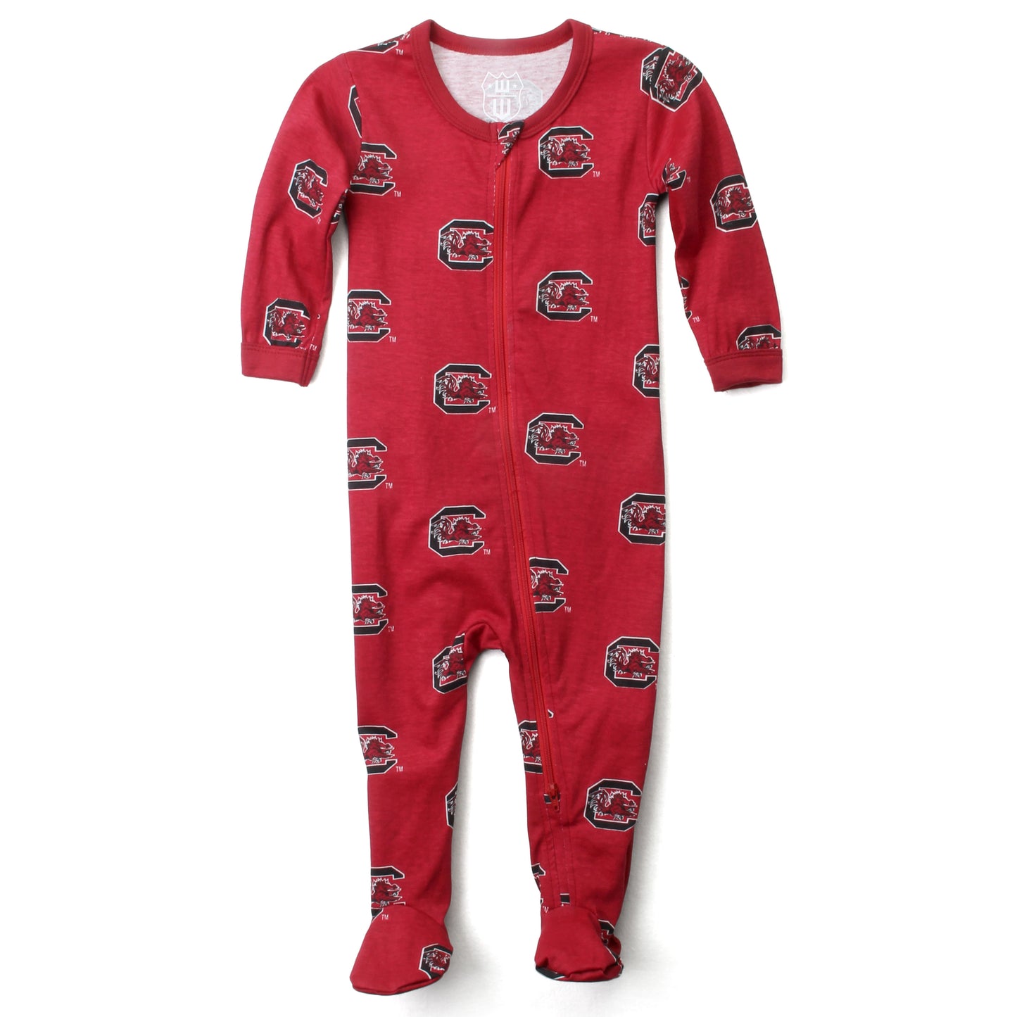 South Carolina Gamecocks Infant Allover Print Zip Sleeper
