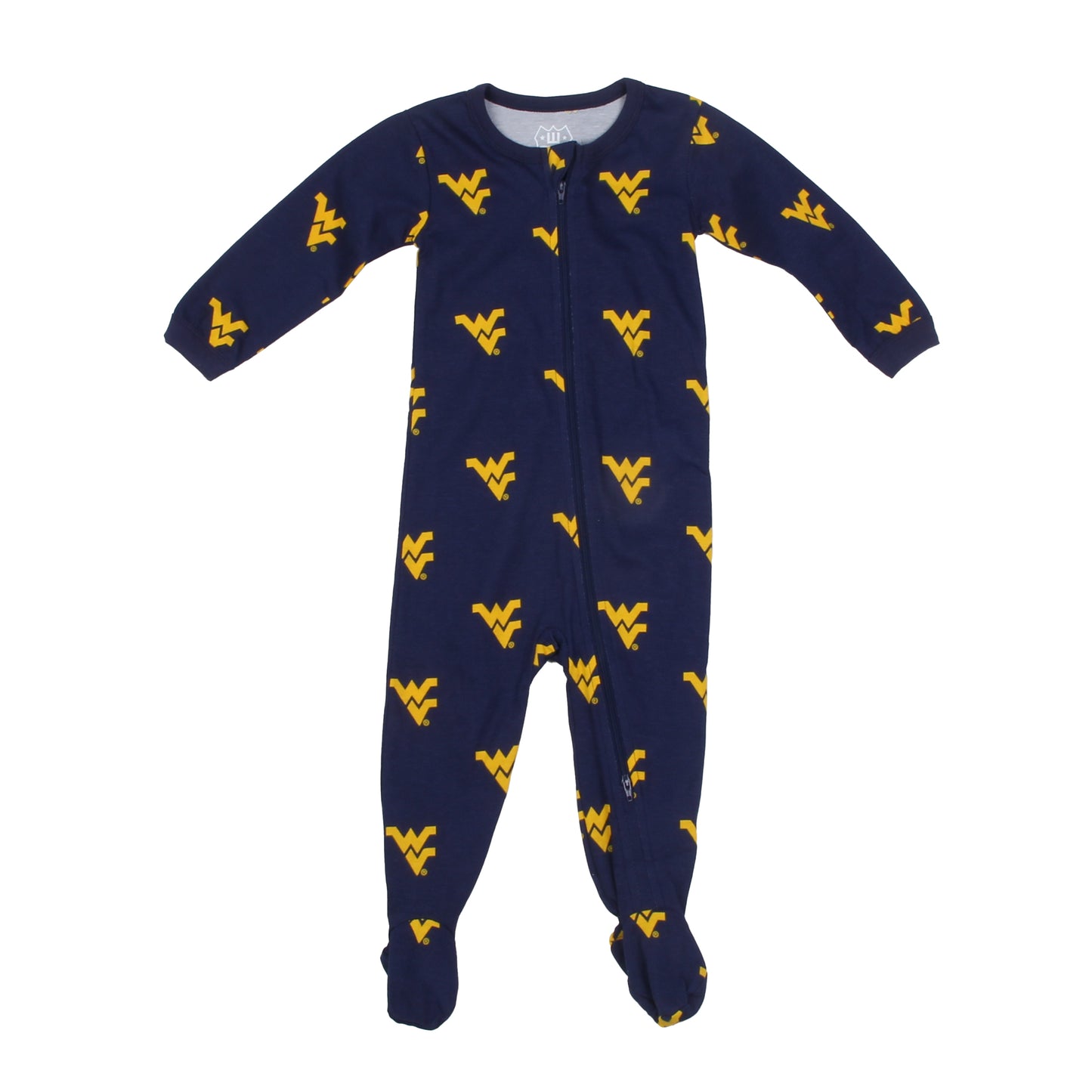 West Virginia Mountaineers Infant Allover Print Zip Sleeper