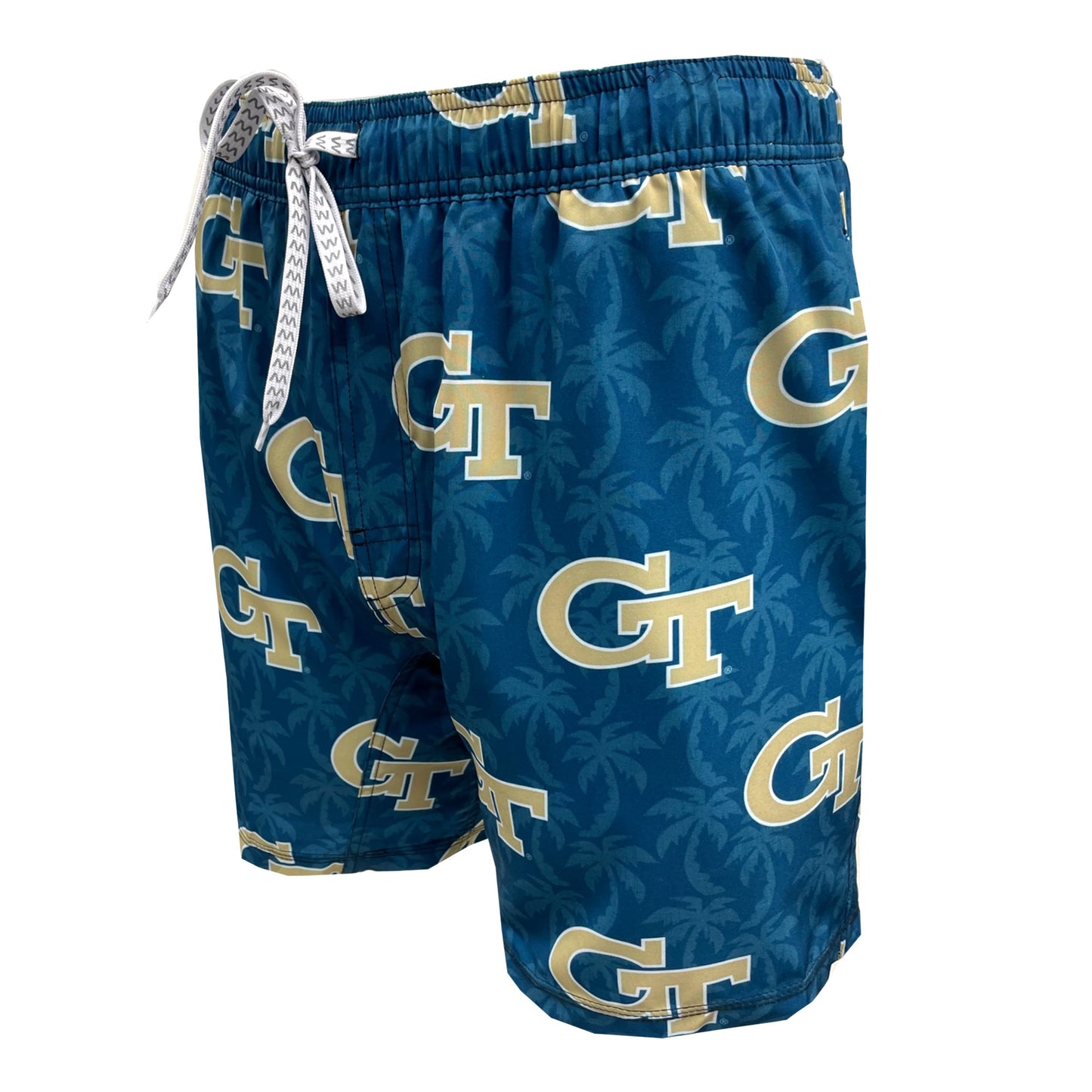 Georgia Tech Yellow Jackets Men's Palm Tree Tech Swim Trunks