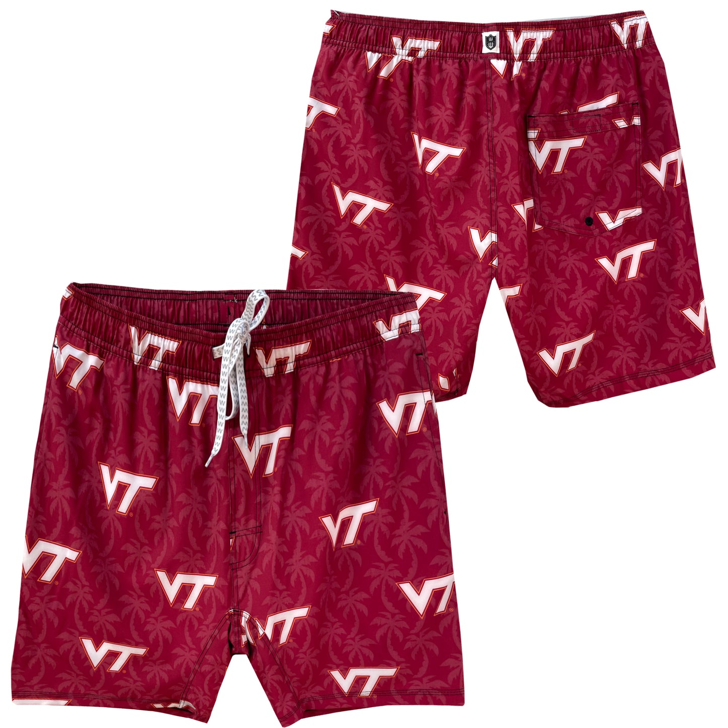 Virginia Tech Hokies Men's Palm Tree Tech Swim Trunks