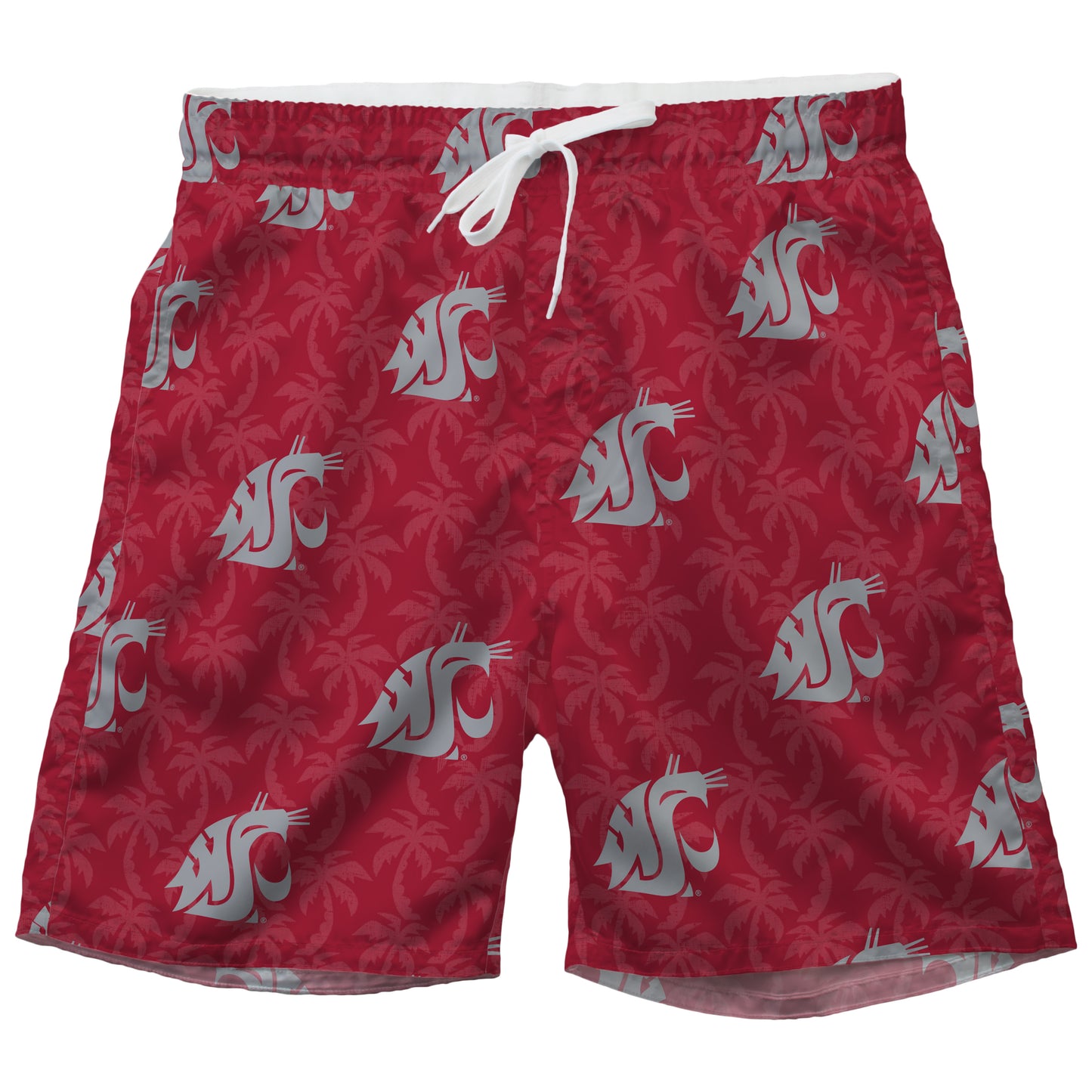 Washington State Cougars Men's Palm Tree Tech Swim Trunks
