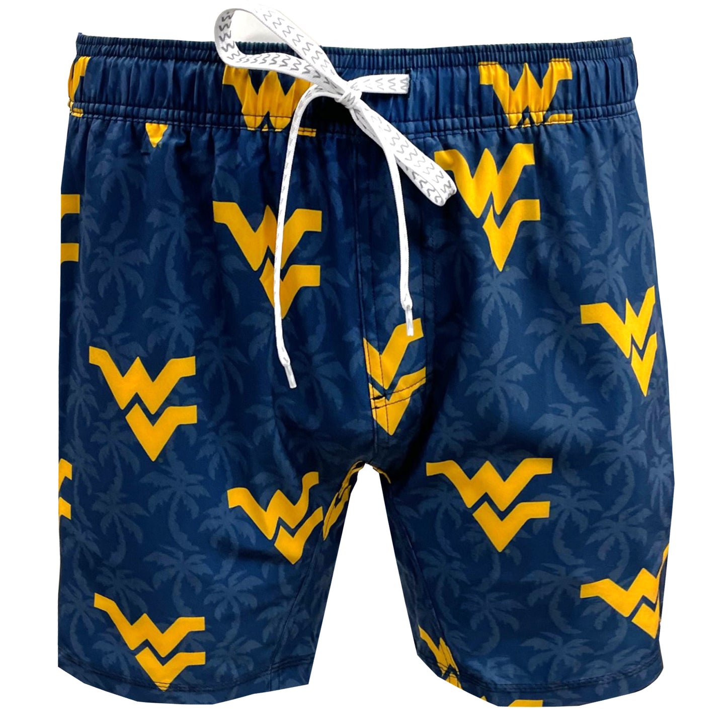 West Virginia Mountaineers Men's Palm Tree Tech Swim Trunks