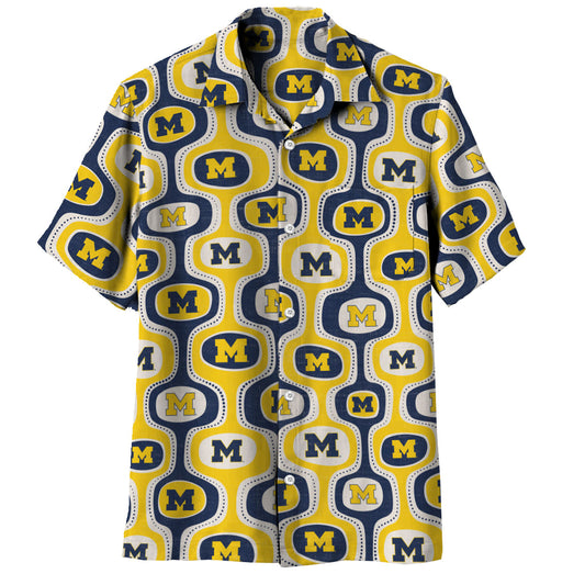 Michigan Wolverines Men's Cabana Short Sleeve Shirt