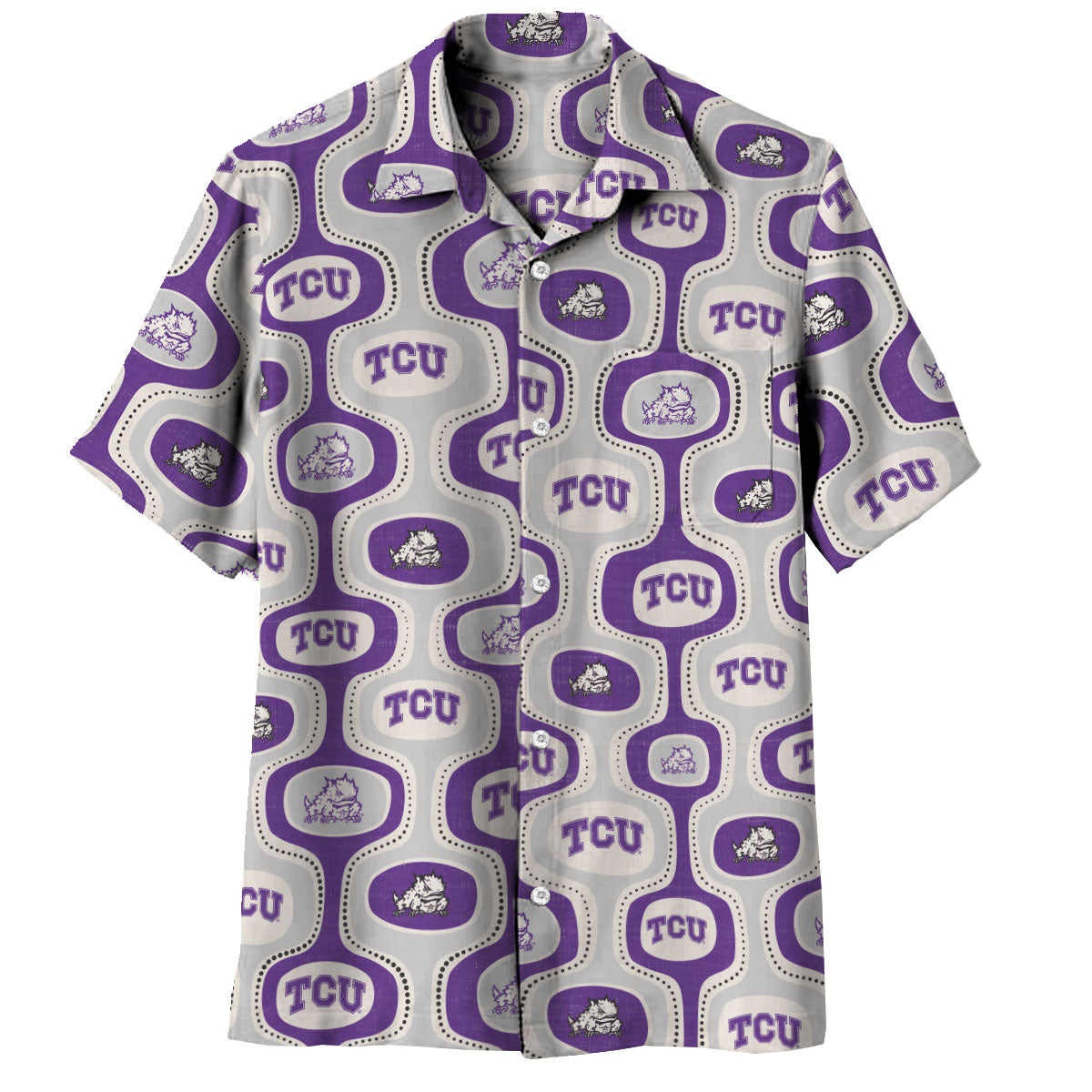 TCU Horned Frogs Men's Cabana Short Sleeve Shirt