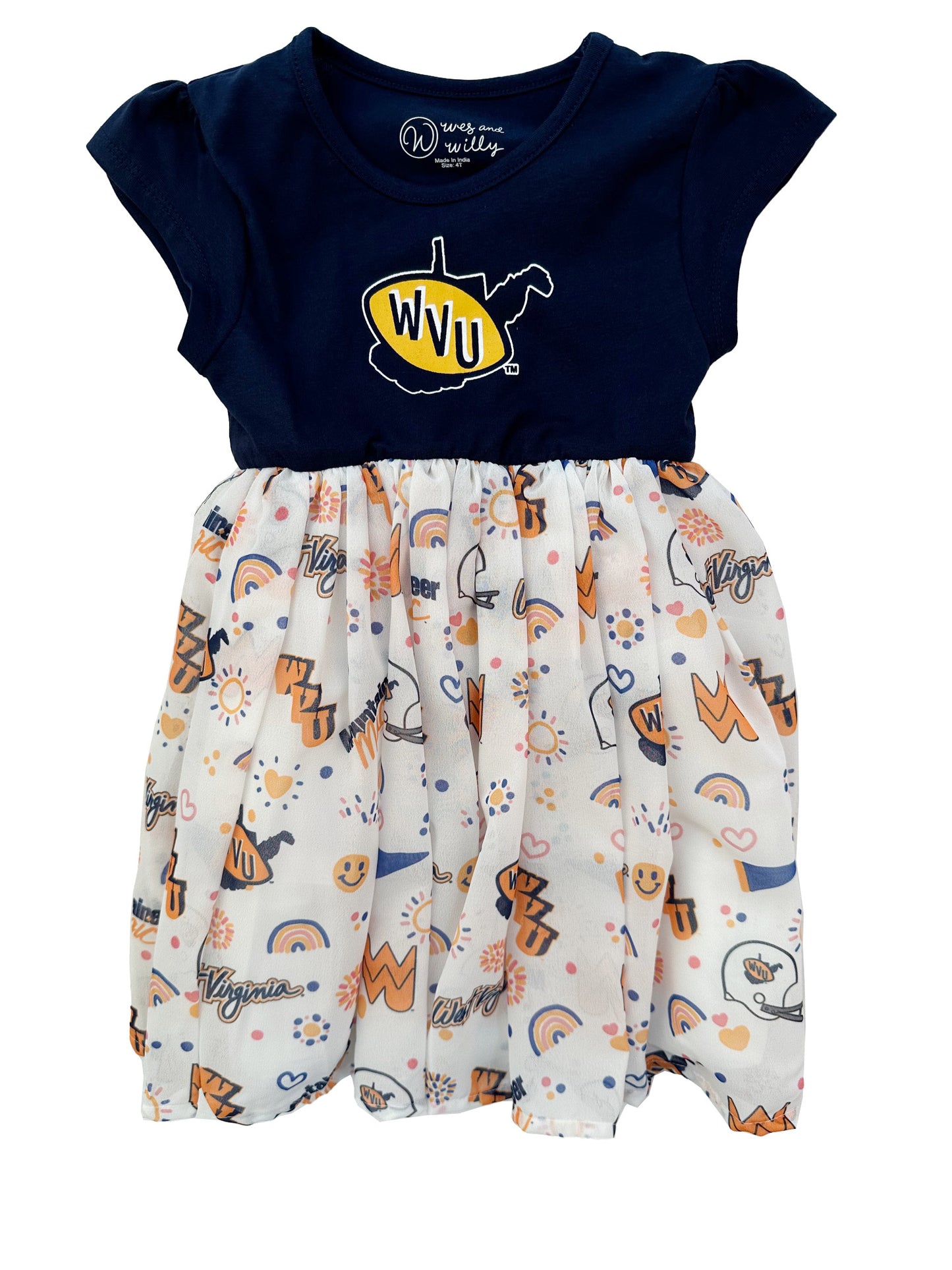 West Virginia Mountaineers Youth Girls Princess Dress
