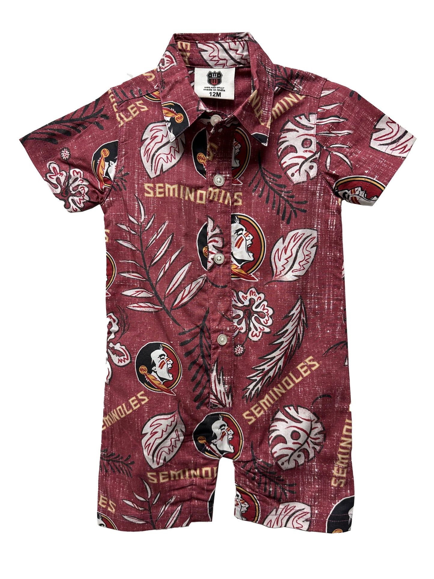 Florida State Seminoles Infant Floral SS Romper