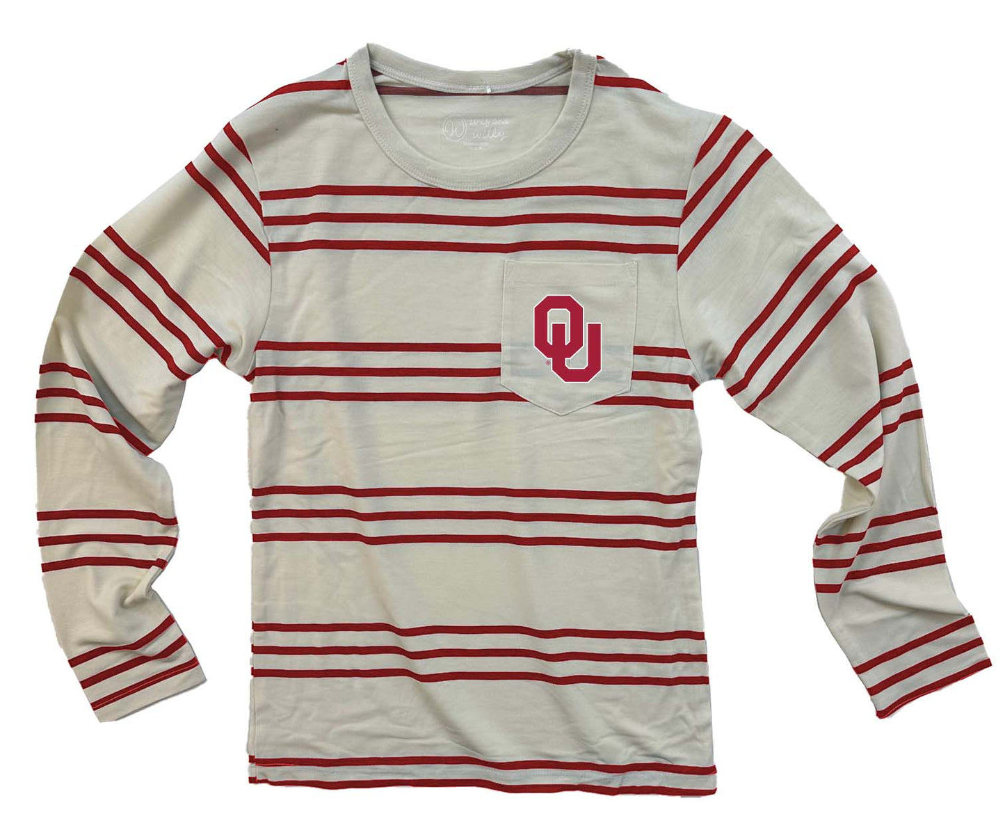 Oklahoma Sooners Youth Boys Stripe LS Tee