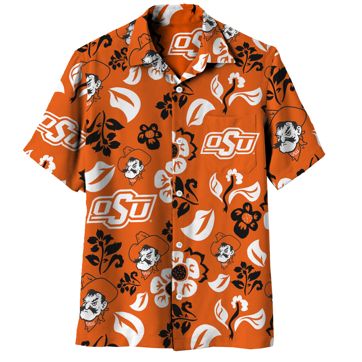 Oklahoma State Cowboys Men's Floral Button Shirt
