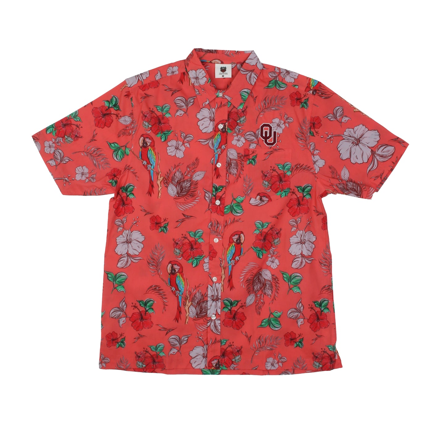 Oklahoma Sooners Men's Parrot Button Shirt