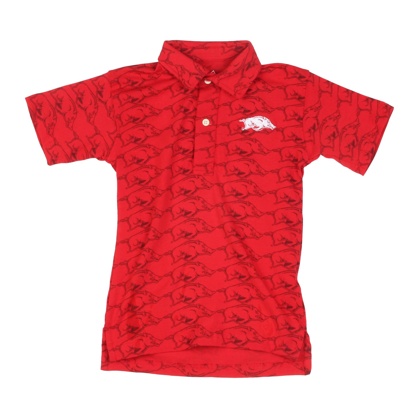 Arkansas Razorbacks Youth Allover Print Polo Shirt
