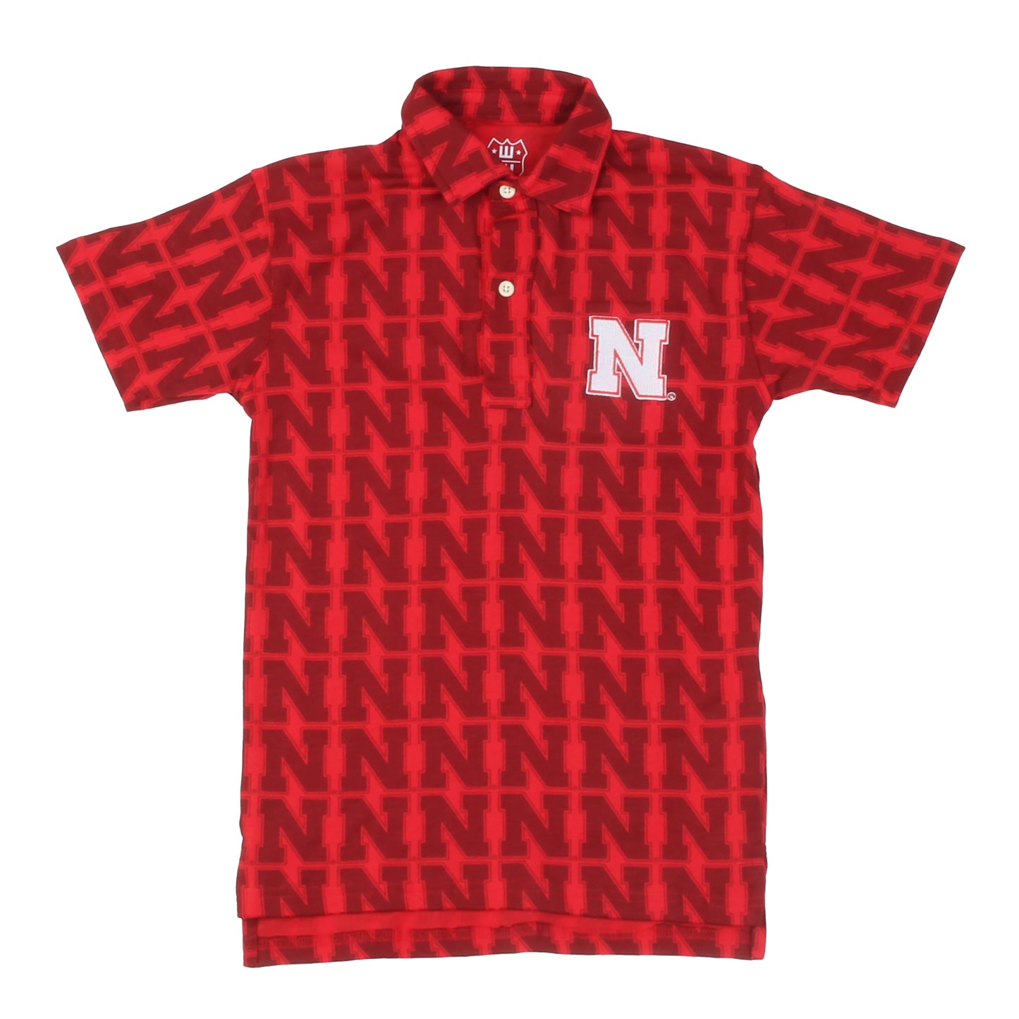 Nebraska Huskers Youth Allover Print Polo Shirt