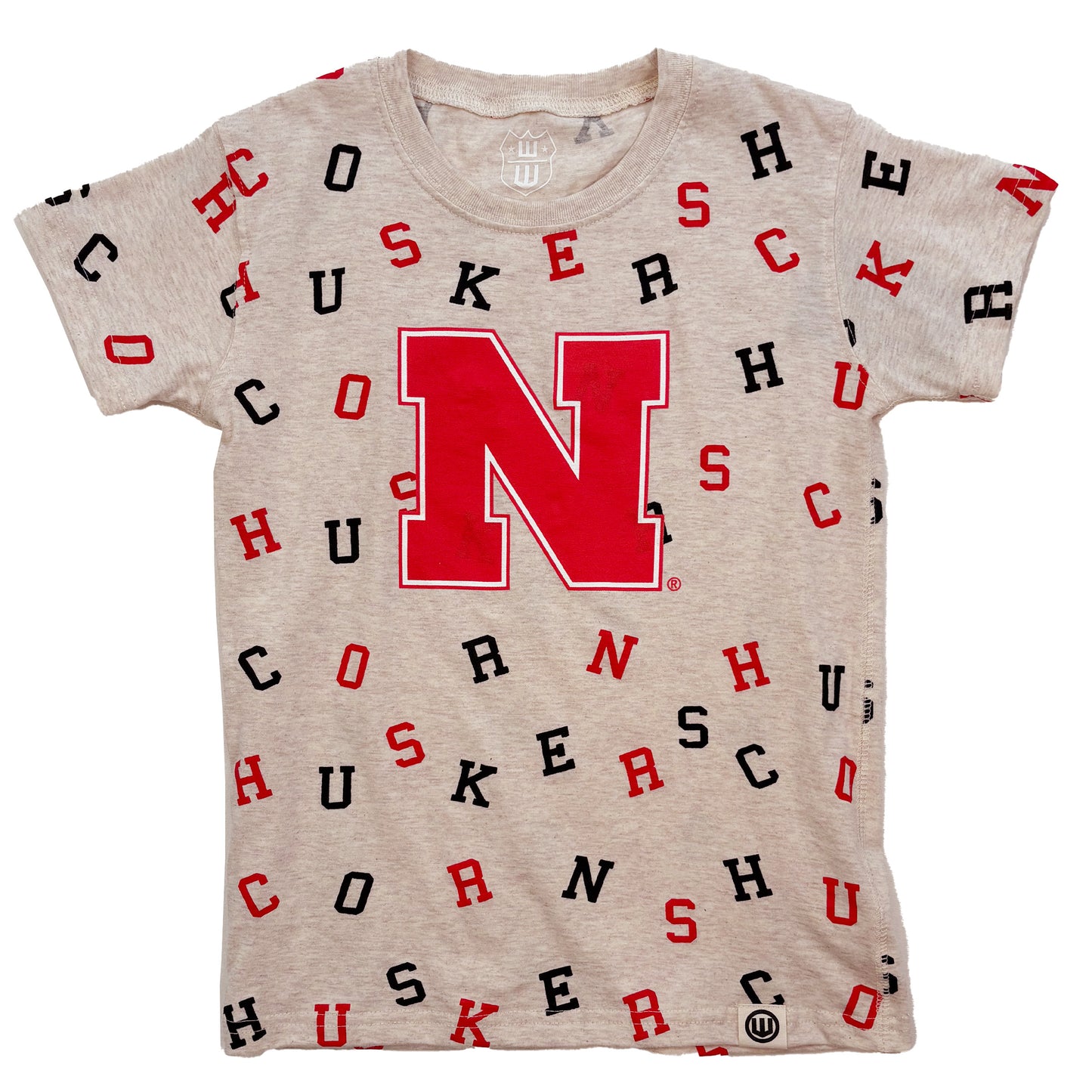 Nebraska Huskers Youth Girls Allover Print Team SS Tee