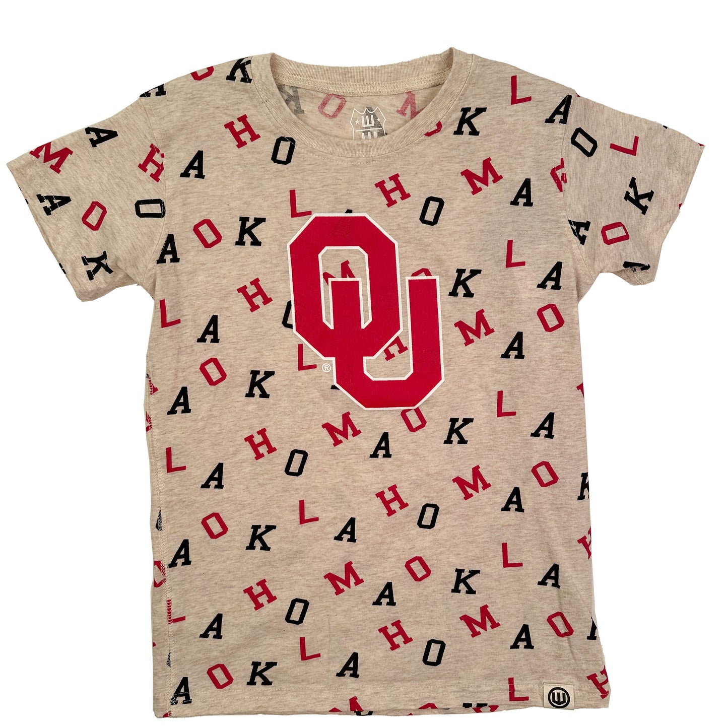 Oklahoma Sooners Youth Girls Allover Print Team SS Tee
