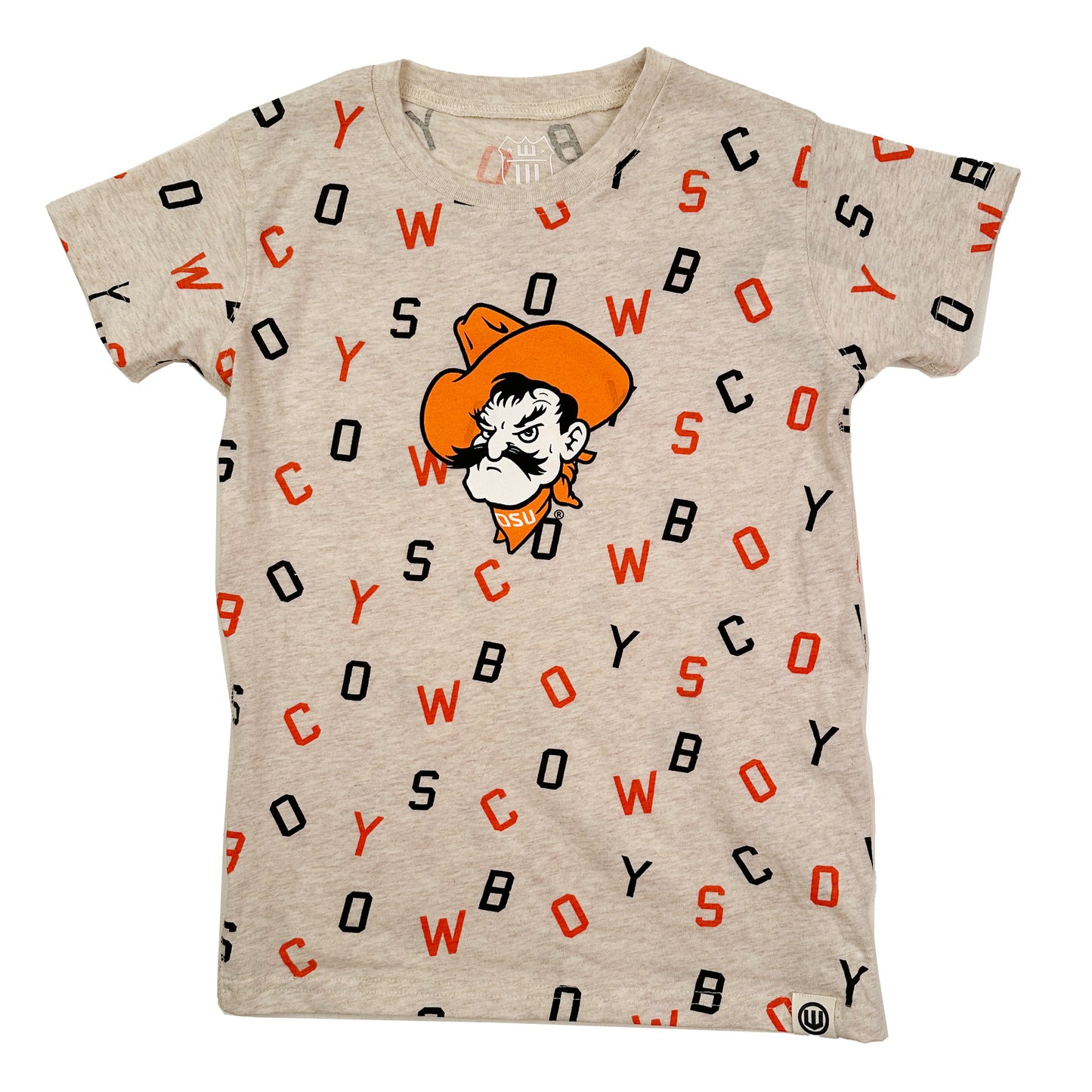Oklahoma State Cowboys Youth Girls Allover Print Team SS Tee