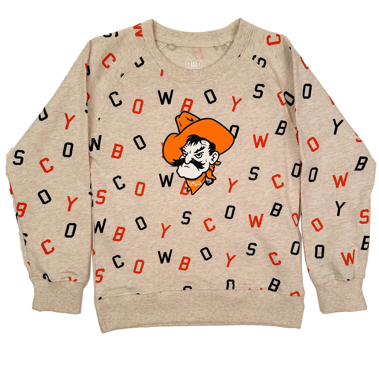 Oklahoma State Cowboys Youth Girls Allover Team Fleece Crew