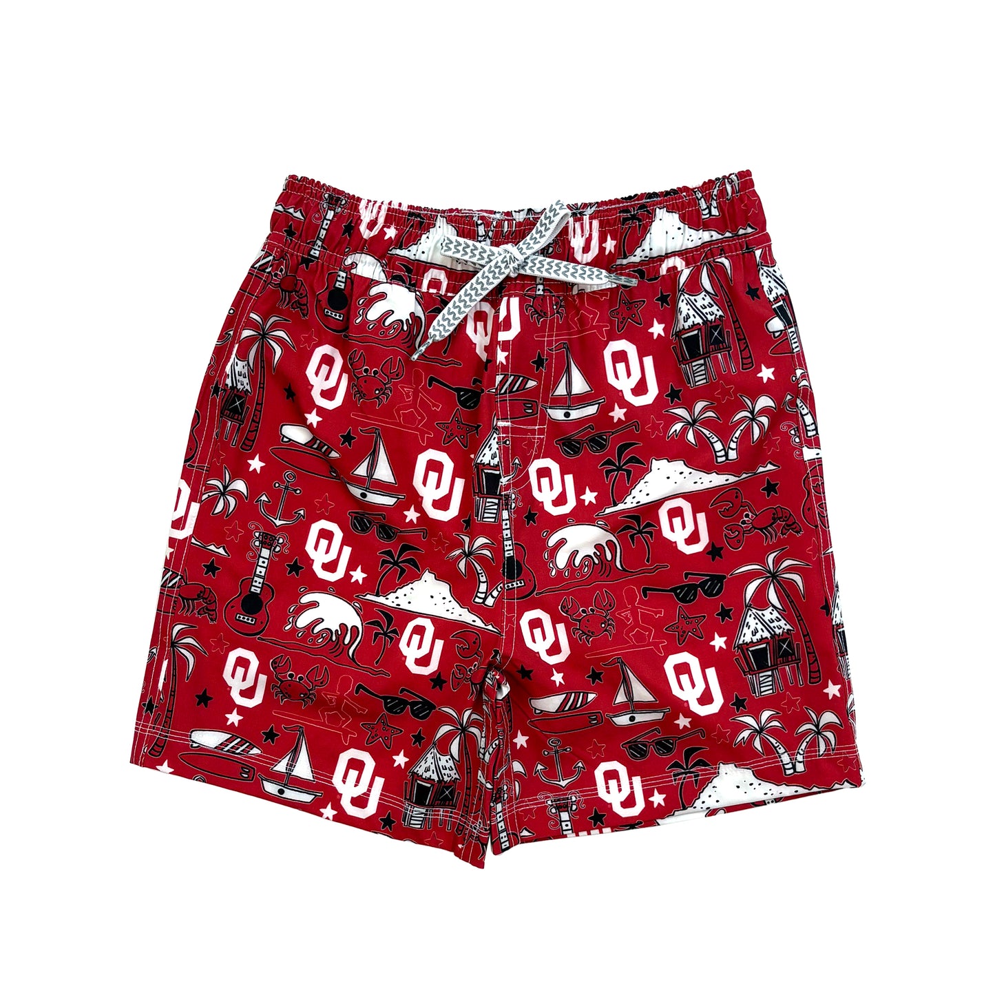 Oklahoma Sooners Youth Boys Luau Swim Trunk