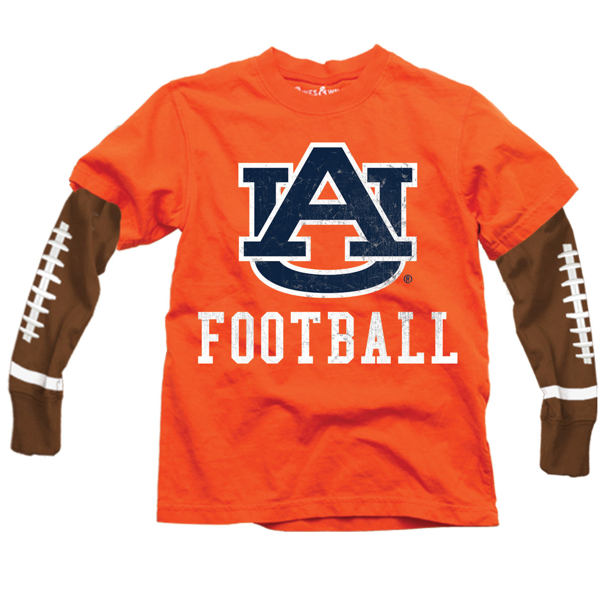 Auburn Tigers Youth Boys Football Sleeve Tee