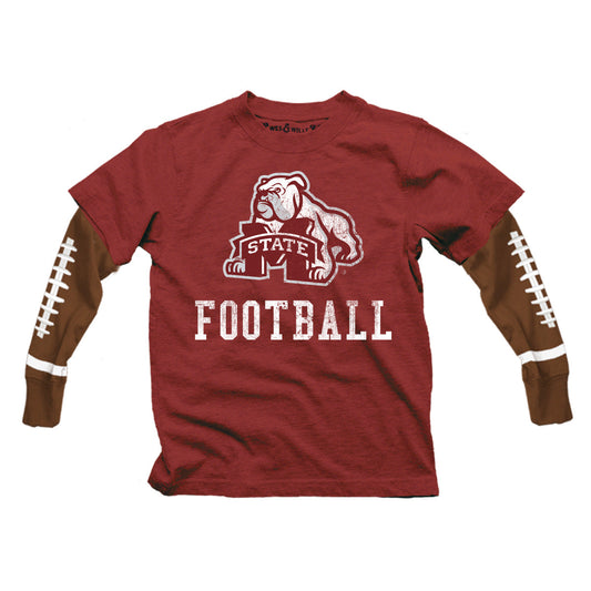 Mississippi State Bulldogs  Youth Football Sleeve Tee