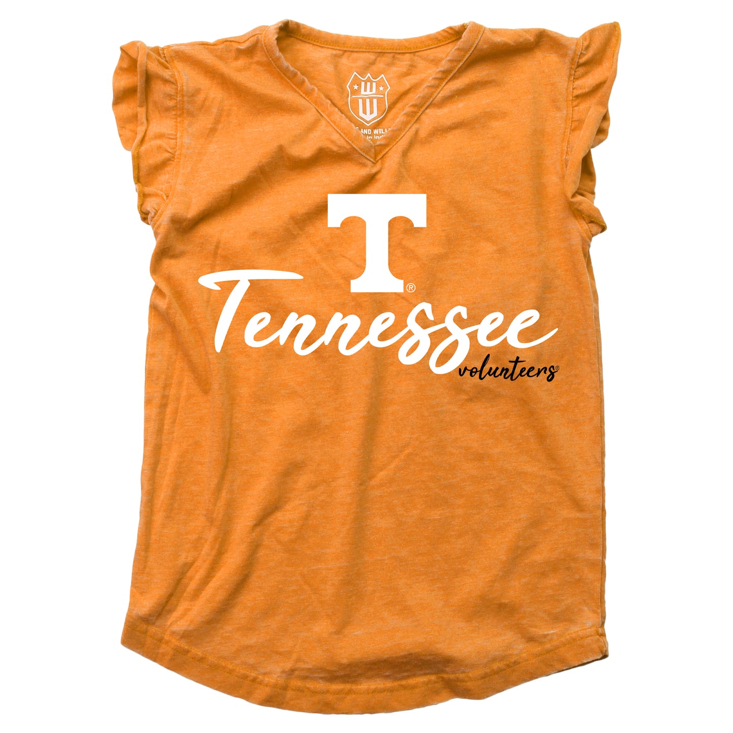 Tennessee Volunteers Youth Girls Burnout Ruffle Sleeve Tee